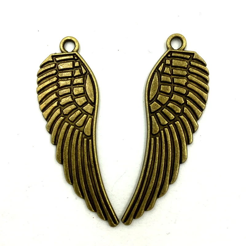 

Pendants Fit For Necklaces DIY Jewelry Making Accessrioes Antique Bronze Tone Eagle Hawk Bird Wing Animal Charms 47mm 10Pcs