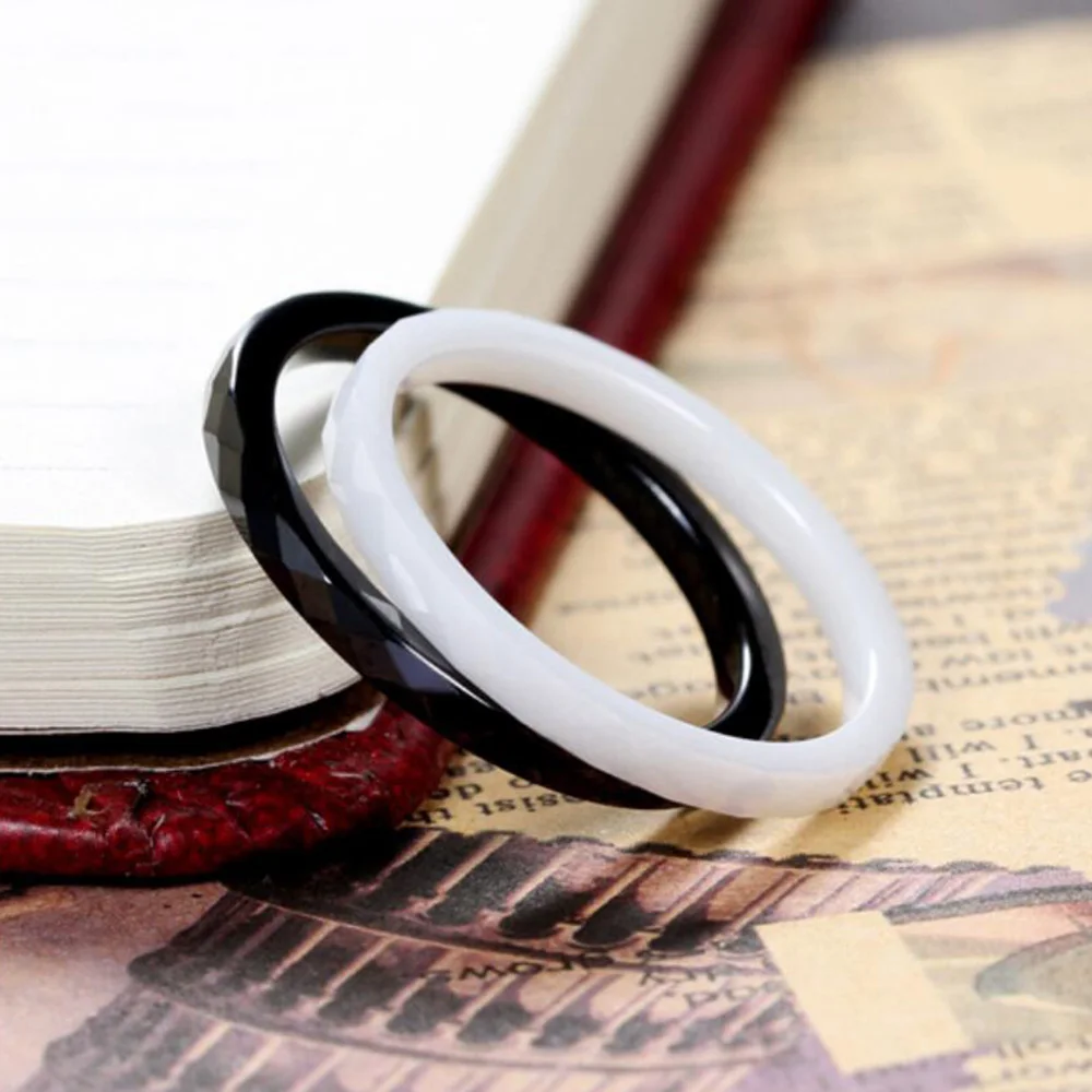 Модный простой светильник, черно-белое керамическое кольцо для женщин, высококачественное ювелирное изделие без царапин, обручальное Ювелирное кольцо