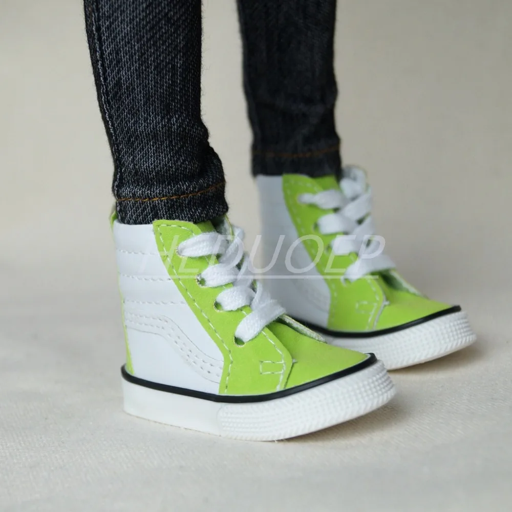 

BJD SHOES Green&White Canvas Shoes Sports Shoes Flats Synthetic Leather For 1/4 17" 44cm Tall BJD doll MSD DK DZ AOD DD Doll u