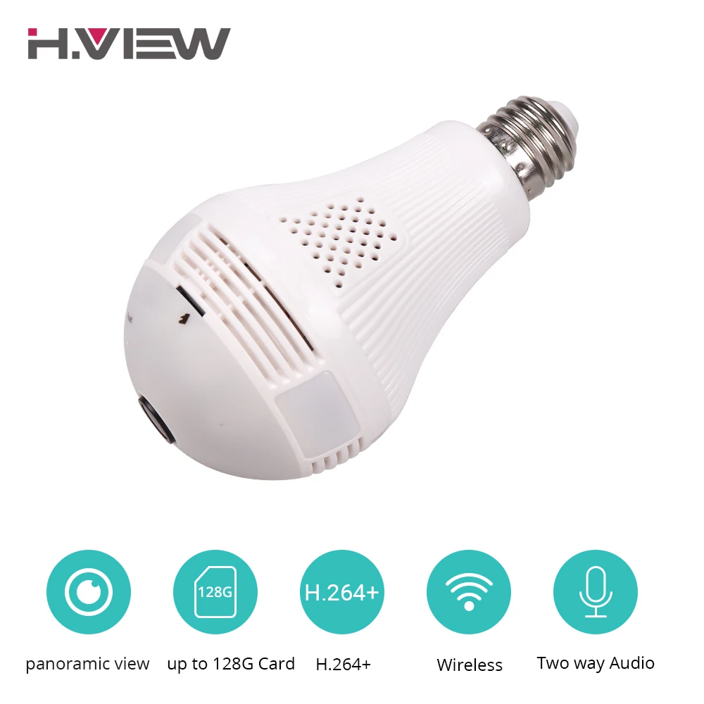 

H.VIEW Light Bulb Camera1080P Panoramic Camera Wifi Camara IP 360 Cameras VR for Android CCTV 1080P Bulb Cameras
