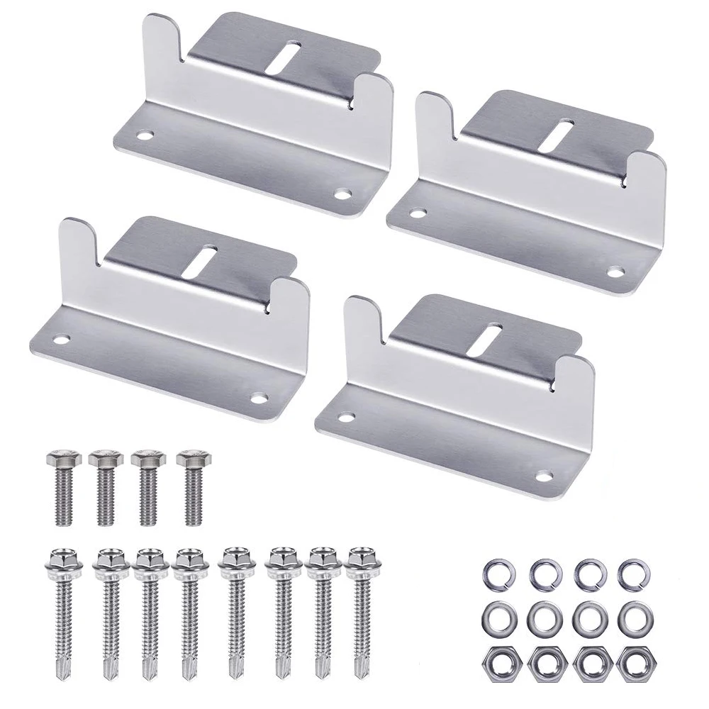 

4pcs Solar Panel Mounting Z Solar Bracket with Nuts and Bolts set for RV,Boat,Roof,Wall,caravan,Grid Roof Installation