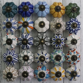 

1xCreative Retro Beautiful Ceramic Drawer Shoe Cabinet Knobs Pulls Antique Bronze Dresser Door Handles Knobs Pumpkin Knob