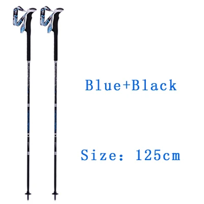Новая трость из углеродного волокна для альпинизма, походные палки, складные палочки для северной ходьбы трость для кемпинга, треккинга, палки для альпинизма, альпеншток - Цвет: black blue 125CM