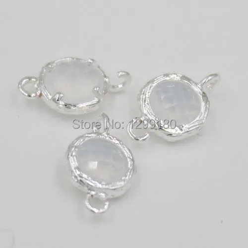 

10pcs/lot Copper Connector Pendants with Imitation Zircon Stone Crystal for DIY Jewelry Making Bracelet Earring 7.5x10mm K03028