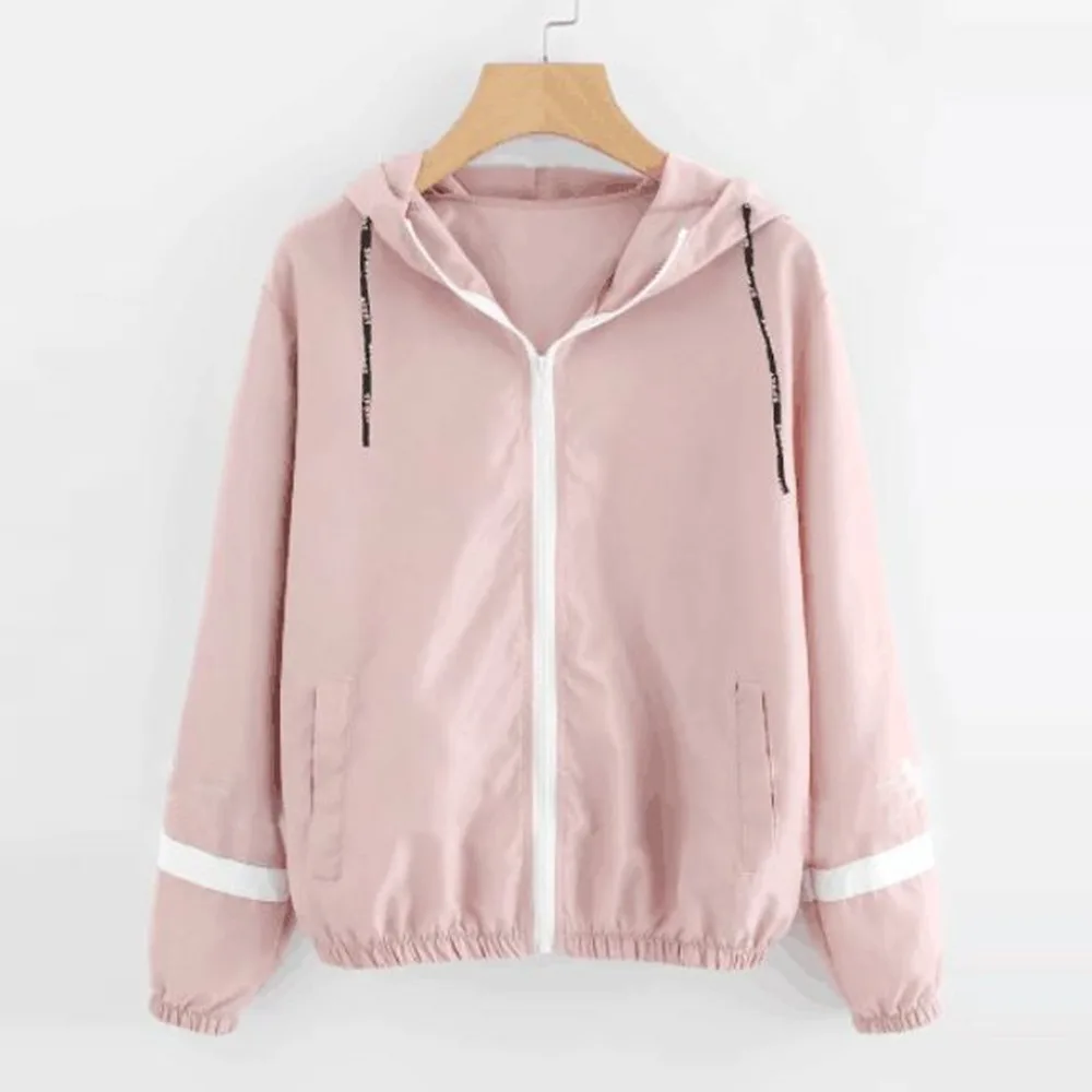 

Drawstring zipper hooded sweatshirt top 2018 spring and autumn long sleeve ladies casual sports pullover sweatshirt