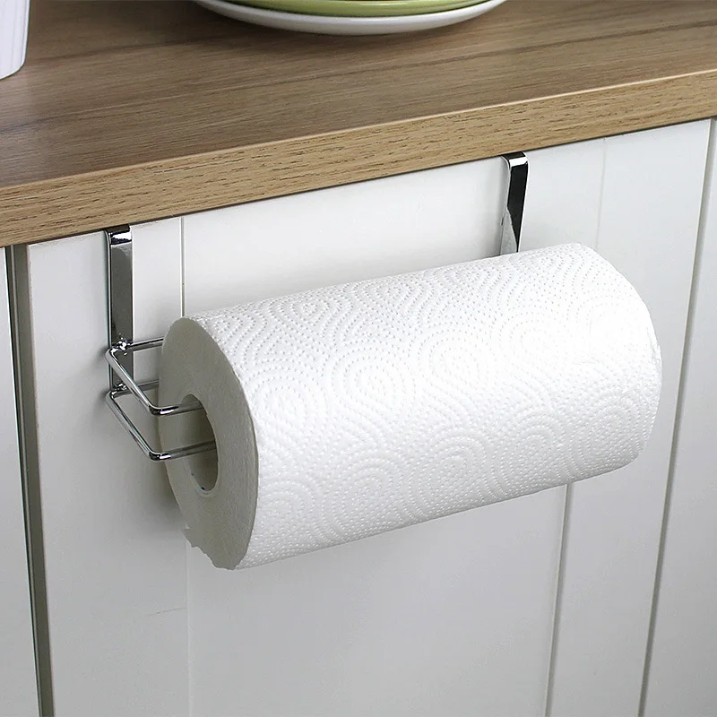

Fashion Paper Roll Holder Stainless Steel Hang Towel Tissue Rack Kitchen Bathroom Toilet Wardrobe Door Hook Holder 99 L