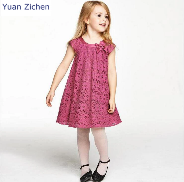 Fashion 2017 Girl Summer Style Children Casual Lace Dress Girl Cute Kids Baby Clothes Pirncess Dresses For Girls Wedding Party