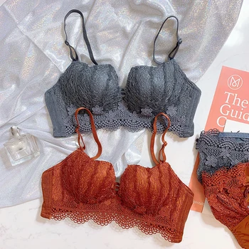 

EU&US Style Women Bra Set Wire Free Push Up Bra Briefs Set Sexy Mango Cup Seamless Bra and Panties Set Fashion Underwear