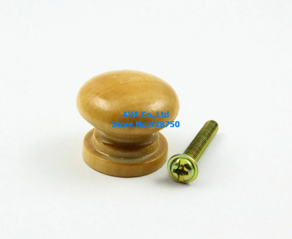 50 Pieces 25mm Wooden Drawer Knob Pull Knob Wood Knob Furniture
