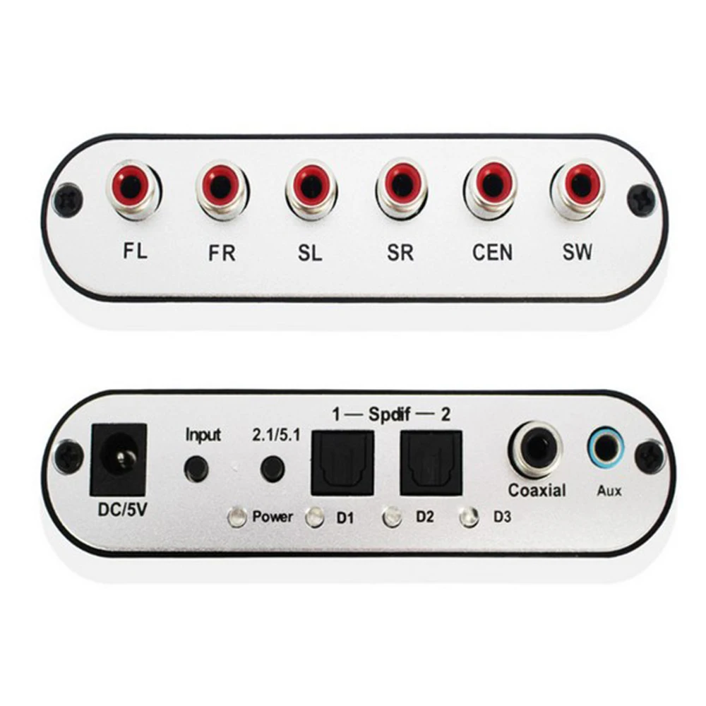 Оптический SPDIF 3 5 AUX коаксиальный цифровой аналоговый 6 RCA HD аудио Rush 5.1CH декодер AC3
