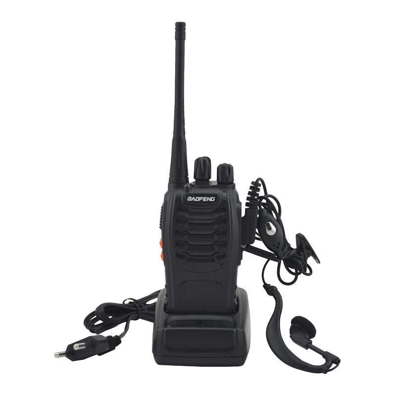 Дешево 2 шт. лот BF 888S baofeng walkie talkie 888s UHF 400 470MHz 16 канальный портативный двухстороннее радио с наушником bf888s трансивер