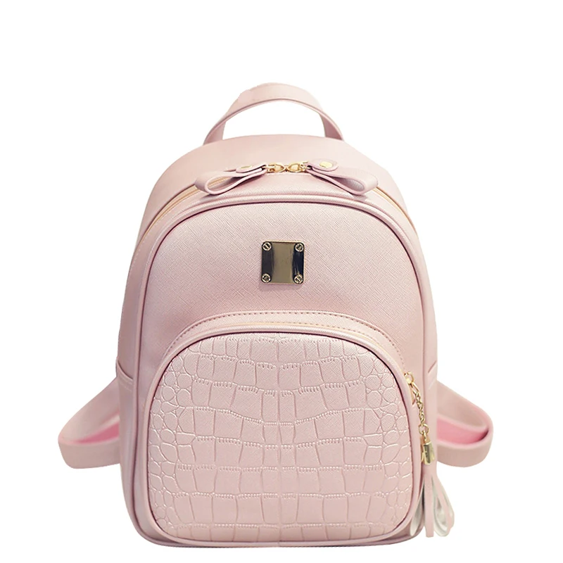 

2018 new Geniune Leather Shoulder Bag Women Backpacks Crocodile Pattern Small Backpack Embossed School Bags For Girls