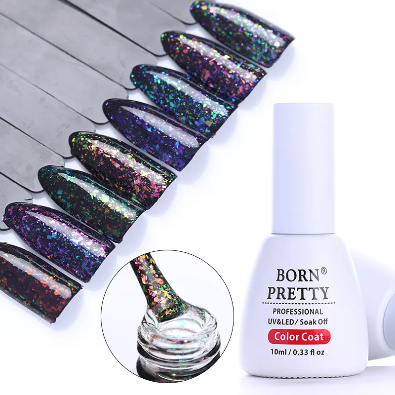 

BORN PRETTY 10ml Transparent Chameleon Nail Gel Polish Sequins Soak Off UV LED Manicure Gel Varnish Nail Art Lacquer