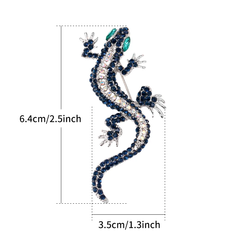 Baiduqiandu 1 шт. ретро хрустальные броши в виде ящериц для женщин мужчин винтажная одежда костюм платье животное Геккон Форма вечерние подарок