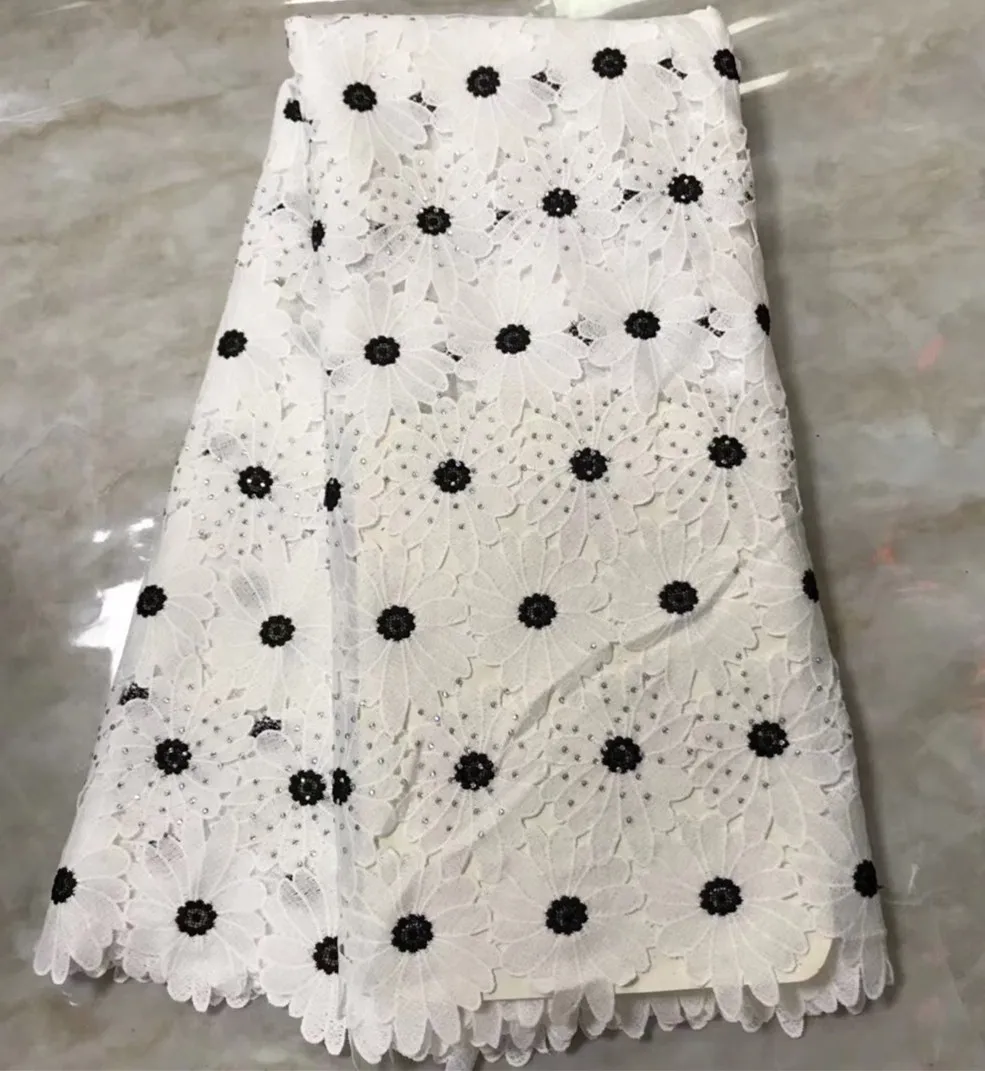 

High Quality African Embroidery Lace Fabric Water Soluble African Cord Lace Guipure Lace Fabric