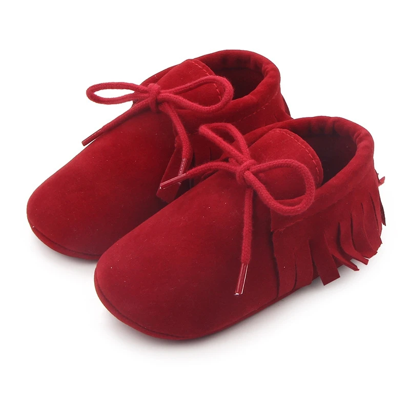  First Walkers Tassel Earrings Soft Shoes Newborn Baby Shoes PU Suede Leather Boy Girl Moccasins Sho