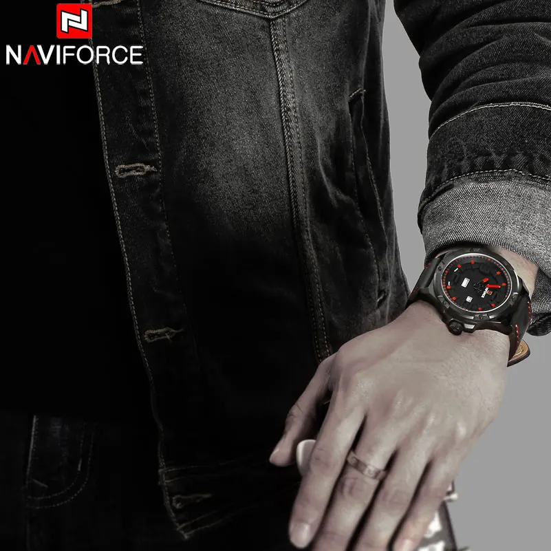 Часы наручные NAVIFORCE Мужские кварцевые брендовые водонепроницаемые спортивные