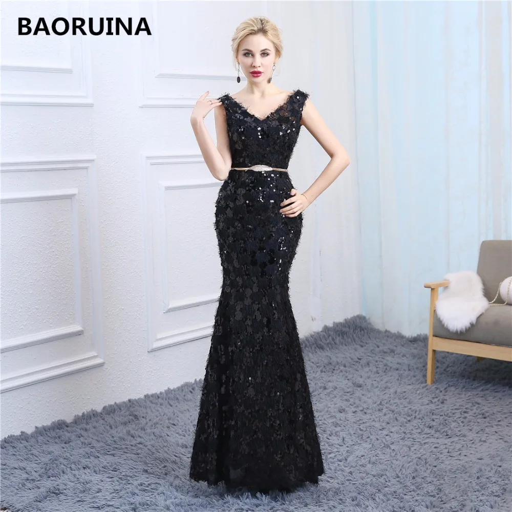 Evening Dress V Neck Abendkleider 2018 Design Sexy