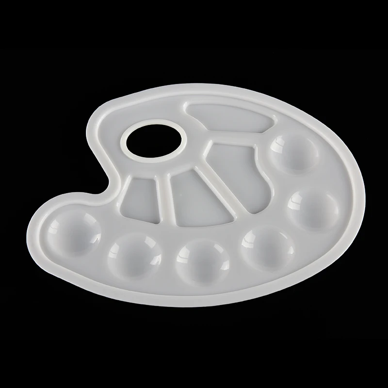 

Art Paint Plastic Drawing Tray Color Palette For Oil Watercolour White Painting Pallet 10 Wells Design with Thumb Hole
