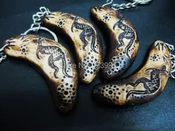 

FREE SHIPPING 15 PCS heavy fashion kangaroo totem amulet Tibet bone magic keychain