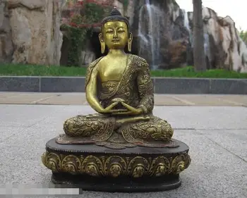 

8.6"Inch Nepal Buddhism Bronze gild carved Sakyamuni growth course Buddha Statue