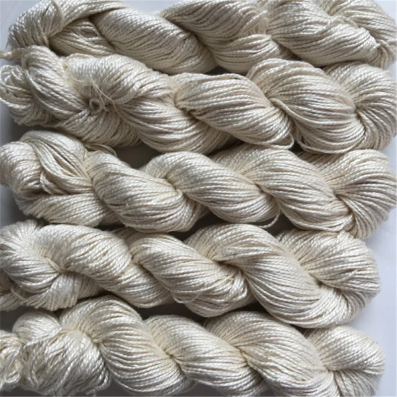 500g 5pieces/lot hank pure silk yarn natural white color undyed yarn