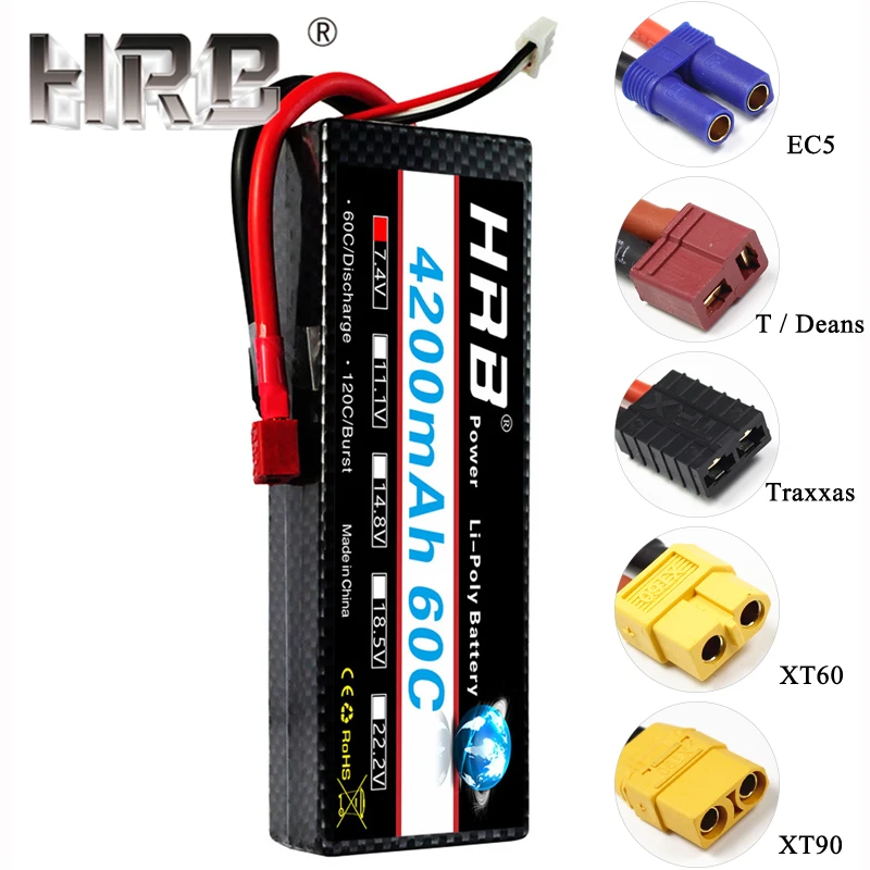 2 S 7,4 V 4200 mAh Lipo Батарея 60C T Деканы крышка XT60 EC5 XT90 подключаемых Traxxas Корпус RC Запчасти футляр для автомобиля, грузовик игрушки