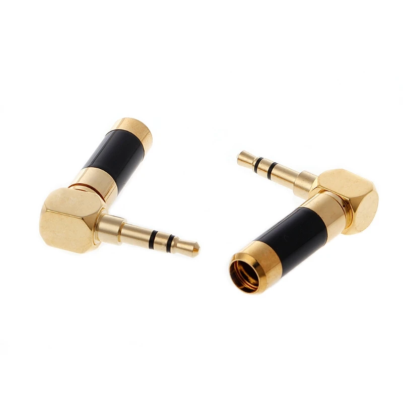 

Right Angle Gold Plated 3.5mm Stereo Mini Jack Plug Connector Carbon Fiber 2PCS/SET Dls HOmeful
