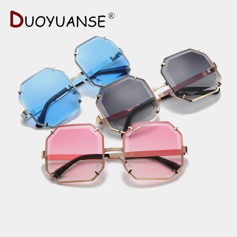 

DUOYUANSE Diamond Cut Edge Polarized Sunglasses Woman Gradient Ocean Color Large Frame 2019 New Fashion Sun Glasses 3052