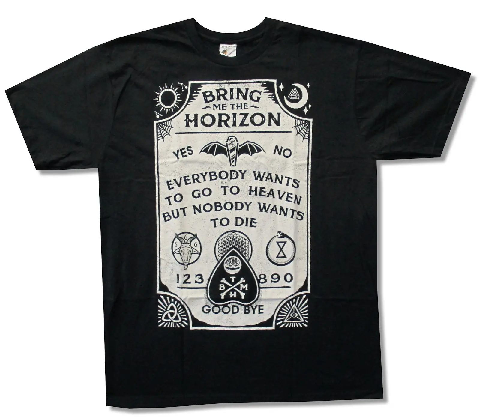 

Bring Me The Horizon Ouija Board Black T Shirt New Official Bmth Loose Clothes