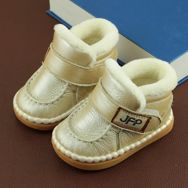 Newest Boys Baby Snow Boots Warm Winter Boots Genuine Leather Plush Boots for Babies Salein