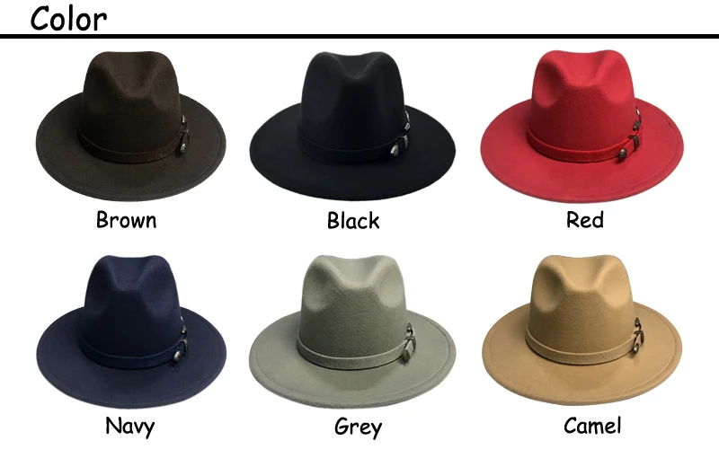 6 colors felt cap men