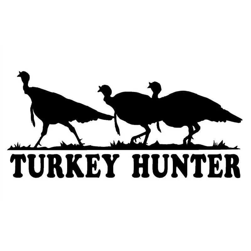 

16.3CM*7.6CM Turkey Hunter Decal Three Wild Turkeys Car Vinyl Hunting Sticker And Car Stylings Stickers Black/Silver