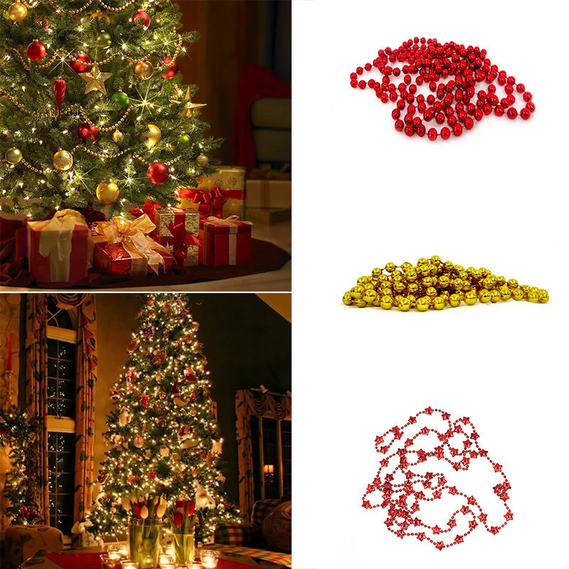 Christmas Tree Bead Chain Decorative Present Hanging Chains Garland For