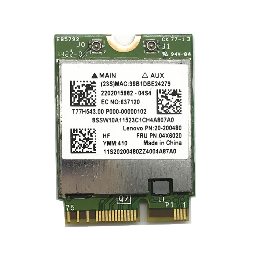 Broadcom BCM94352Z двухдиапазонный беспроводной AC NGFF 802.11ac 867 Мбит/с wifi Bluetooth BT 4,0 карта для lenovo/Thinkpad 04X6020