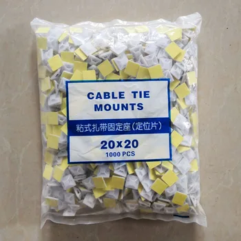 

1000pcs Self-adhesive Positioning Chip Sucker Belt Fixed Seat Belt Suction Tray 20 * 20 Wire Binding Cabel Mount