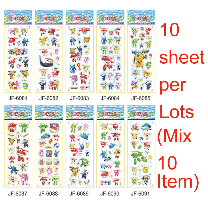 

SAILEROAD 10 Style Cartoon Plane PVC Stickers for Kids Home Decor on Laptop Puffy Sticker Decal Fridge Doodle Toy Puzzle
