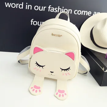 Cute Harajuku Cat Leather backpack  1