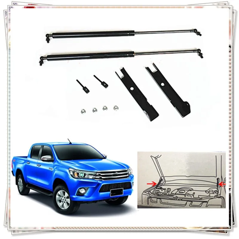 

QDAEROHIVE car hood reuses the gas spring support rod Slow Down Shock Gas Strut for Toyota HILUX Revo car hood gas slow down
