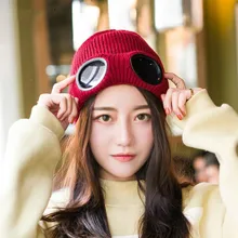 Skullies шапочки для женщин ветрозащитные очки шляпа шерсть зима Gorros шапка фиксация укладки вязаные шапки Мужские Индивидуальные Лыжные шапки s