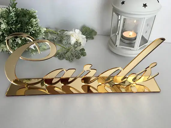 

Gold Acrylic Wedding Card Table Sign, Table Decor, Acrylic Table Sign