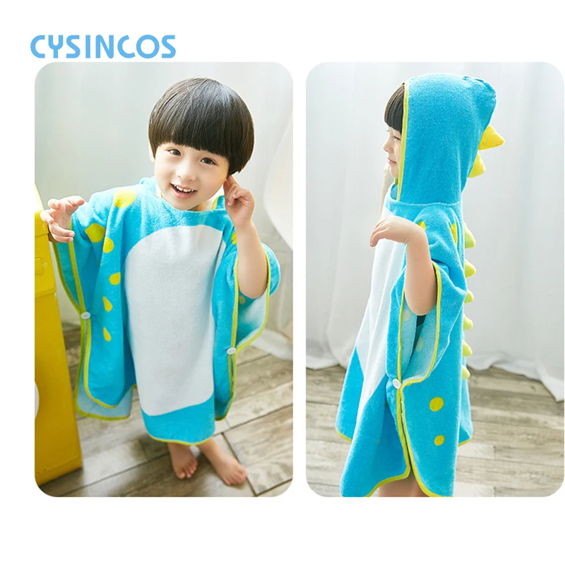 

New Children Cute Cartoon Hooded Cloak Kids Beach Towel Soft Baby Boys Girls Swimming Bath Towel Toddler Shower Robe