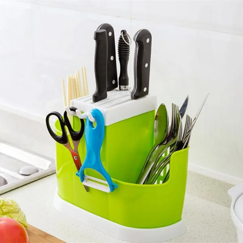  Multifunction Knife Holder Plastic Chopsticks Cage Draining Rack Storage Shelf Stand For Knives Kit