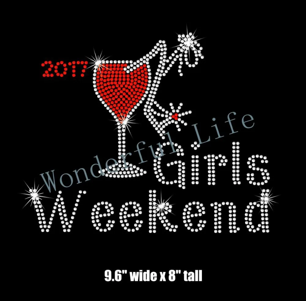 Free shipping Girls Weekend 2017 iron on rhinestone transfer applique bling patch | Дом и сад