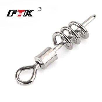 

FTK Connector 1 Packs 1/0# 3/0# 2# 4# 6# 8# 10# Fishing Rolling Swivel With Fast Lock Snap Fish Hook Lure Connector Terminal