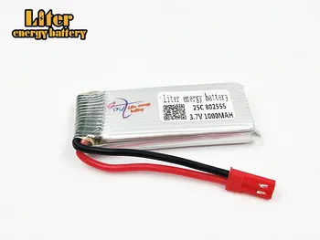 

2pcs/lot 3.7V 1000mAh Di Feida F181 F187 F163 H12C H12W quadrocopter 3.7V 1000mAh lithium battery 802555