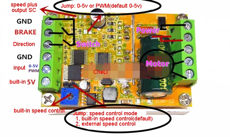 380 Вт 3 фазы бесщеточный контроллер двигателя(без датчика Холла) BLDC PWM PLC драйвер платы DC 6-50 в