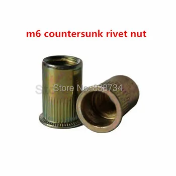 

100pcs m6*14 steel with yellow zinc countersunk rivet nut insert nut