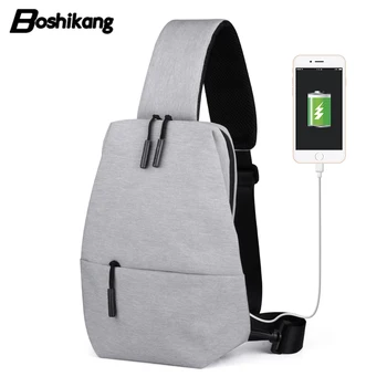 

Boshikang New Arrival Crossbody Bags Men Usb Charge Chest Pack Summer Short Trip Messengers Bag Teenager Trendy Shoulder Bag