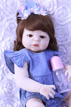 

Bebes reborn curly hair full silicone body reborn baby dolls toys for girls 23inch 57cm reborn toddler baby lol dolls